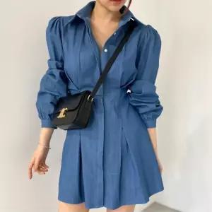 카라넥 셔츠형 미니원피스 간절기 여성옷 엄마원피스