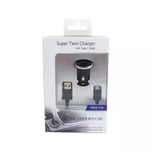 릿츠 슈퍼 트윈스 스마폰 충전기 셋C타입 케이블 듀얼 대용량 차량용품 자동차 차량용 핸드폰 휴대폰
