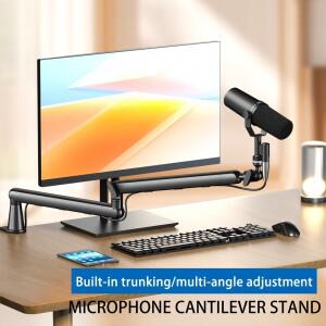 전문 녹음 스튜디오용 메탈 얇은 마이크 암 케이블 관리 기능 스탠드 슈어 SM7B MV7 AM8-K688용