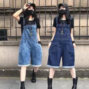 SIS-919 데님 멜빵 반바지청반 여성청 팬츠 여자청