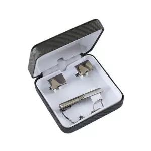 SASF23006 SF 넥타이핀 커프스버튼 수트 악세사리 세트_다크실버 넥타이삔 남성패션잡화 커프링크 남자 디