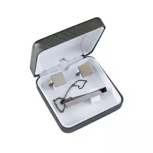 SASF23005 SE 넥타이핀 커프스버튼 수트 악세사리 세트_다크실버유광 넥타이삔 남성패션잡화 커프링크 남자