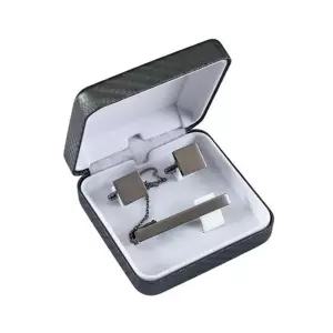 SASF23004 SD 넥타이핀 커프스버튼 수트 악세사리 세트_다크실버무광 넥타이삔 남성패션잡화 커프링크 남자