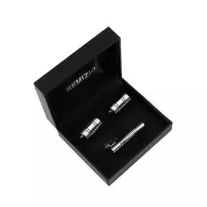 SASF23033 BK 넥타이핀 커프스버튼 수트 악세사리 세트 넥타이삔 남성패션잡화 커프링크 남자 디자인