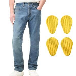 남성 CE 장갑 오토바이 청바지 어드벤처 투어링 모토크로스 올 시즌 모델 PJN1(라이트 블루)용 ILM 라이딩 팬츠