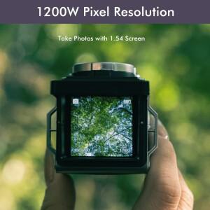 CHUZHAO 미니 디지털 카메라 1.54 인치 화면 1080p 비디오 12MP 사진 생일 선물을위한 소형 빈티지 휴대용