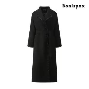 [롯데백화점]보니스팍스 스티치 디테일 벨티드 싱글 롱 코트 XQ1CT001M0