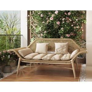 라탄야외의자 테라스 카페 정원 라탄 로그컬러 인테리어 쇼파 2인