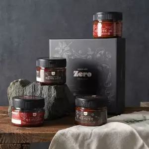 [이순규 전통장] 저당장류 4종세트(땡초저당쌈장+땡초저당고추장+버섯저당쌈장+버섯저당고추장) 각 250g