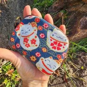 고양이 일본 동전지갑 엔화 소품 유니크 행운 기념품