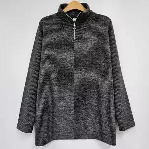 [하프클럽/]빅사이즈 512 골지터들반집업긴팔티 DMNT588