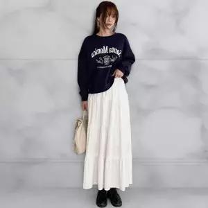 [다잇템][다잇템] 여성 프릴 일상 시즌리스 티어드 롱스커트_24025934_588872