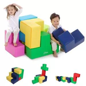 국산 체육놀이교구 방염 항균 테트리스 도형 큐브 매트 체육매트 실내체육교구