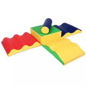 국산 실내 체육교구 방염 항균 물결 발란스 블록매트 어린이용 놀이방 실내용