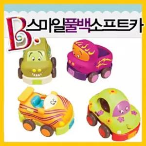 집콕놀이 스마일풀백 말랑말랑 카 4종세트 생각근육키우기 장난감자동차세트