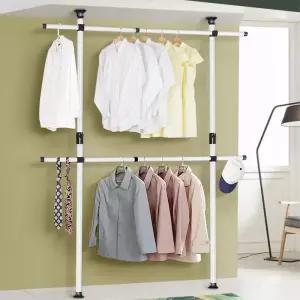 공간활용 넉넉한 옷수납 2단 튼튼 행거옷걸이 좁은공간 간편조립 간편관리