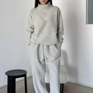 [하프클럽/]여자 반집업 나그랑 스트링 후리스티셔츠 조거팬츠 세트