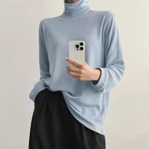 [하프클럽/]여자 속기모 하이넥 루즈핏 무지 겨울긴팔 티셔츠