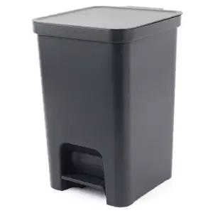 시스맥스 페달 휴지통 다그그레이 무소음 쓰레기통