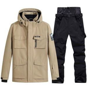 오미야콘 남성 스키 재킷 및 바지 세트 방수 스노우슈트 방풍 겨울 야외 스키복