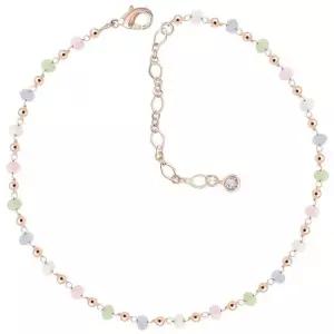 14K GP 파스텔 컬러 볼 로즈골드 체인 패션 발찌