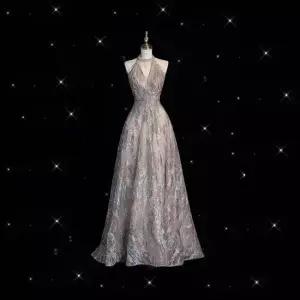 스팽글 백리스 홀터넥 드레스 교복 학생복