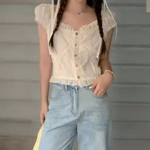 [하프클럽/]여성 패션 로맨틱 프릴 레이스 크롭 탑