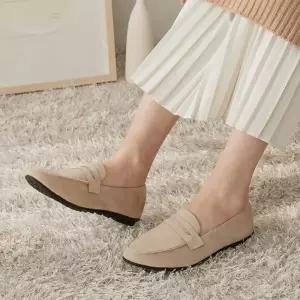 깔끔한 여성 페니로퍼 스웨이드 겨울 털 단화 AB641 2252288 J