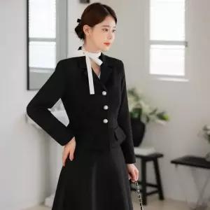 XXL까지) 홀멘다 카라 페플럼 트위드 자켓 겨울 하객룩 오피스룩 모임룩 격식룩 상견례 빅사이즈