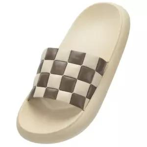 반값 발편한 쿠션 여성 체크무늬 슬리퍼 실내화 슬라이드 DM체크 2253077 유세븐 J