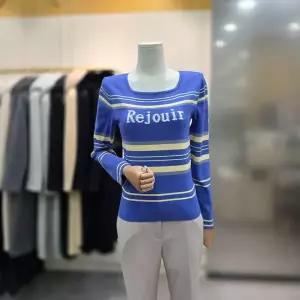 [에고이스트]보트넥 스트라이프 슬림핏 풀오버 ER1KL162BL_CA