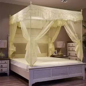 사각모기장150x200cm베이지 윈드프리 침대모기장 WEDD726