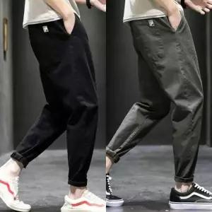 [골드스마일]남성용 밴딩 배기팬츠 롤업 디자인 데일리 캐주얼 팬츠