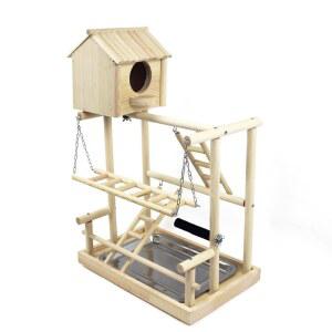 놀이터 세트 나무 사각 없음 0.7m 높이 먹이통 교각 밧줄 새둥지 새모이