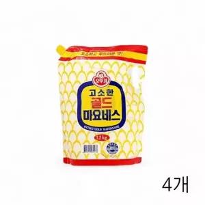 ( )파우치마요네즈 골드 3.2Kg X 업소용식자재 식당용 고소한 4개 마요네즈 대용량 오뚜기