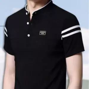 남성 봄 여름 카라 반팔 스포츠 티 골프복 유니폼