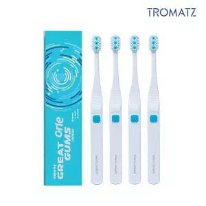 [트로마츠] 그레이트검즈 원 일체형 치석 플라그 제거 생체전류 칫솔 (4개) TROMATZ-GG1-4