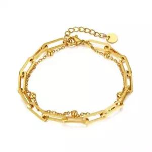 [골드스마일]써지컬스틸 레이어드 여친 행운 두줄팔찌 300일 연인