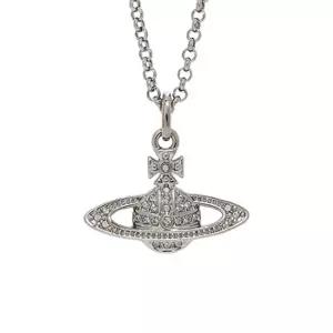 내일도착(선물포장)비비안웨스트우드 미니 바스 릴리프 목걸이 블랙 실버 63020086 02S108