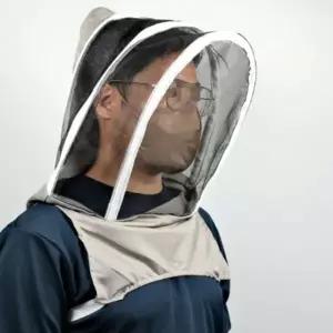 양봉용 벌레 차단 모기장 모자 얼굴망 우주형 어깨끈 벌옷 모자망 방충망