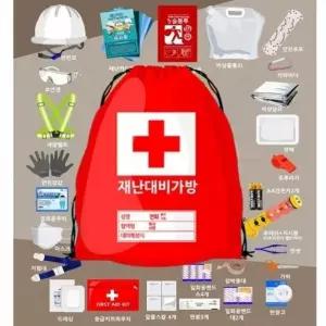 ( )재난대비가방 28종 학교안전교육 지진 화재 응급키트 장갑 위생용품 마스크 학교재난대비