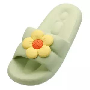 반값 꽃 장식 발편한 쿠션 여성 슬리퍼 실내화 슬라이드 DM플로럴 2259808 유세븐 J