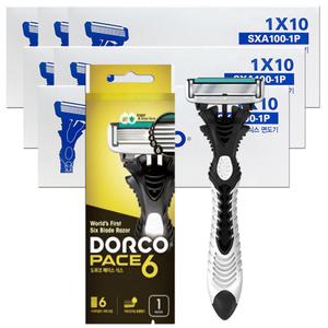 도루코 6중날 페이스6 면도기 60개 휴대용 일회용 여행용 출장용 골프 사우나 목욕탕