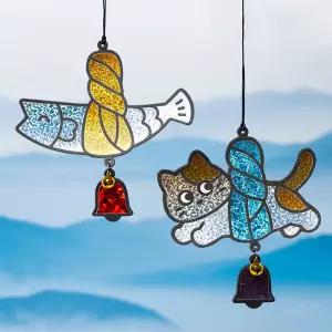 [문구티쳐] 민화 KC인증 EVA 액막이 도어벨 (2종택1) 미니종 신년 집들이선물 문종 포일아트 설날 풍경종 새해도어벨 