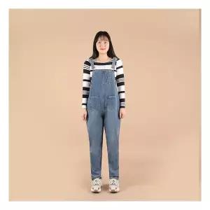 여성 너무편한 빅사이즈 귀여운 멜빵 데님바지_BP7210