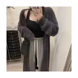 여자 롱가디건 모조밍크 니트 가디건 루즈핏 아우터 코트 도톰 원픽4