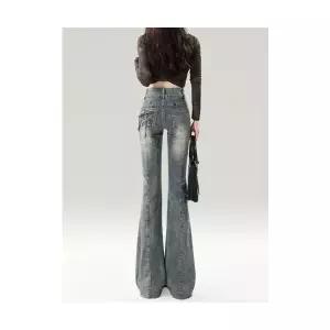 여성용 배기핏 청바지 하이웨스트 핫피스 가을 겨울 기모 도톰 슬림핏 바지 CH4