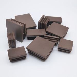 4-8개 브라운 호환 플라스틱 사각/원형 강스틸 튜브 블랭킹 엔드 캡 파이프 내부 플러그 먼지 커버 테이블