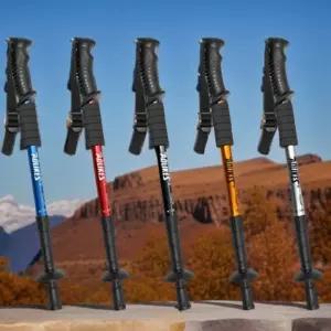 (신상꿀템)초경량 등산스틱 용품 지팡이 4단 추천 용스틱 용이 접이식 카본 초스틱 초이 가벼운