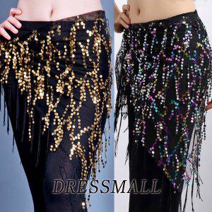 [드레스몰] 삼각스팽글 힙스카프 밸리 댄스복 벨리 라인 줌바